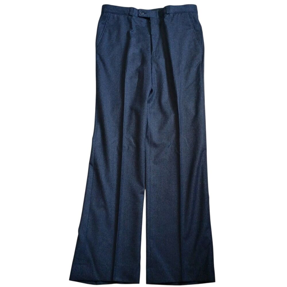 VTG Sidi by GFT Men’s Dress Pants 36x33 Pure New Wool Italy Dark Blue Lined